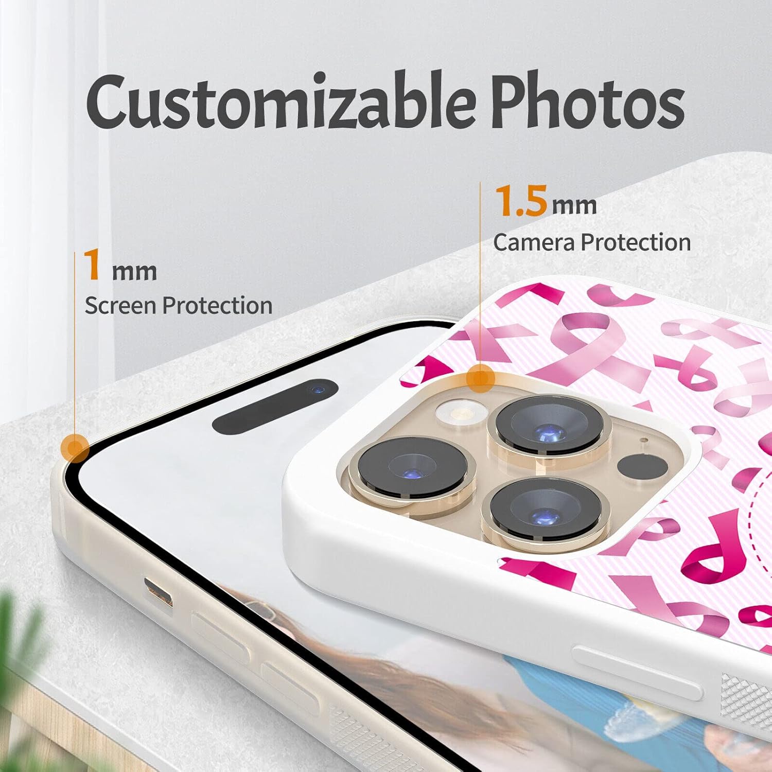 Fundas de teléfono con cinta rosa para sobrevivientes de concientización sobre el cáncer de mama, accesorios de regalo para mujeres, funda fresca