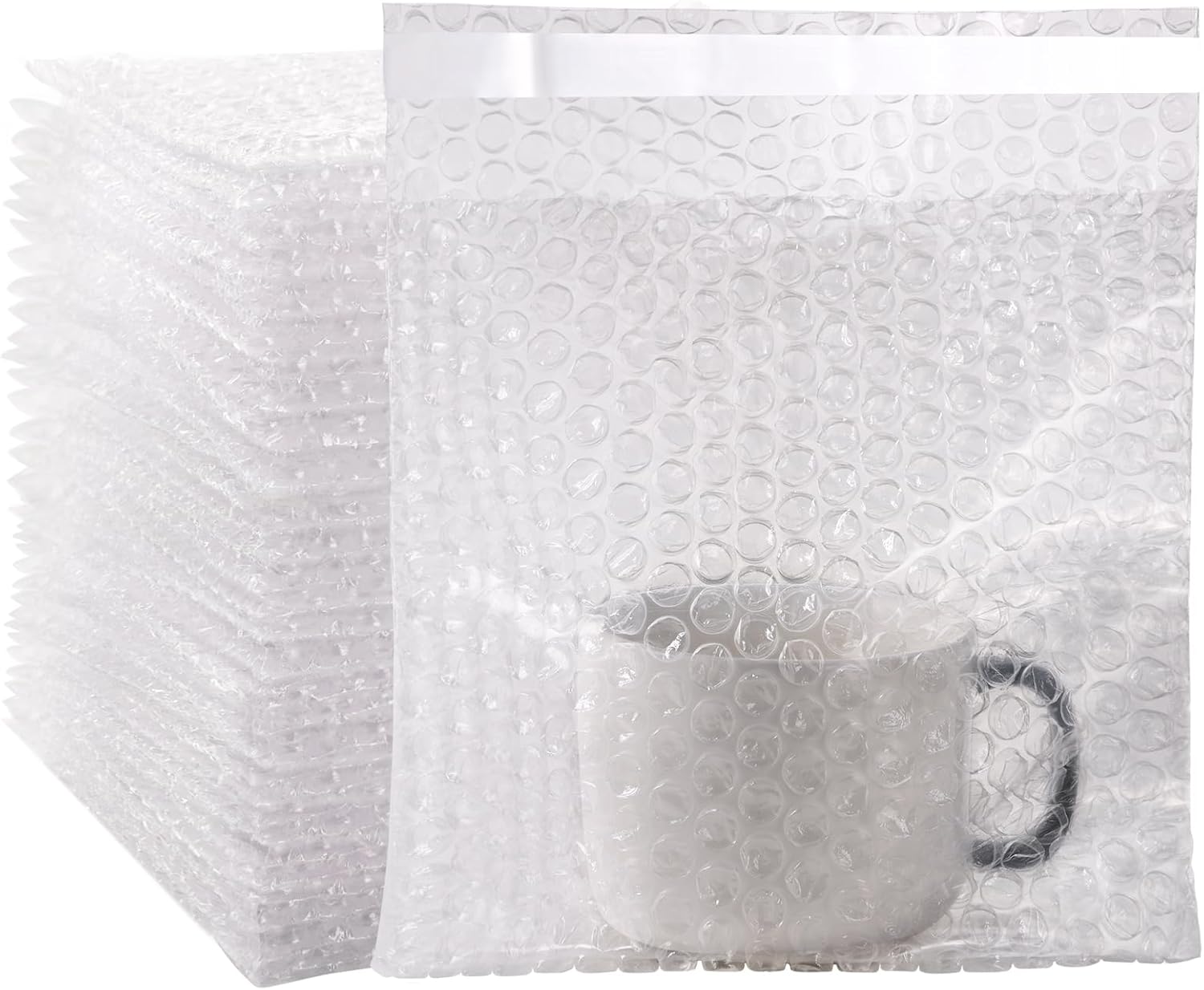 zmybcpack Paquete de 100 bolsas de burbujas autosellantes de 7.5 x 7.5 pulgadas, bolsas pequeñas de burbujas transparentes de doble pared para