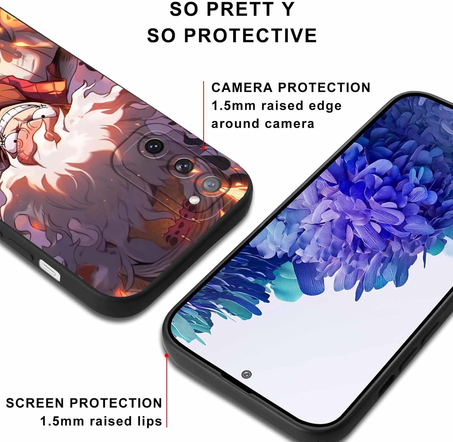 2 fundas de teléfono de anime para Samsung Galaxy S20 FE de 6.5 pulgadas, fundas de estética con estampado de manga, diseño de dibujos animados de