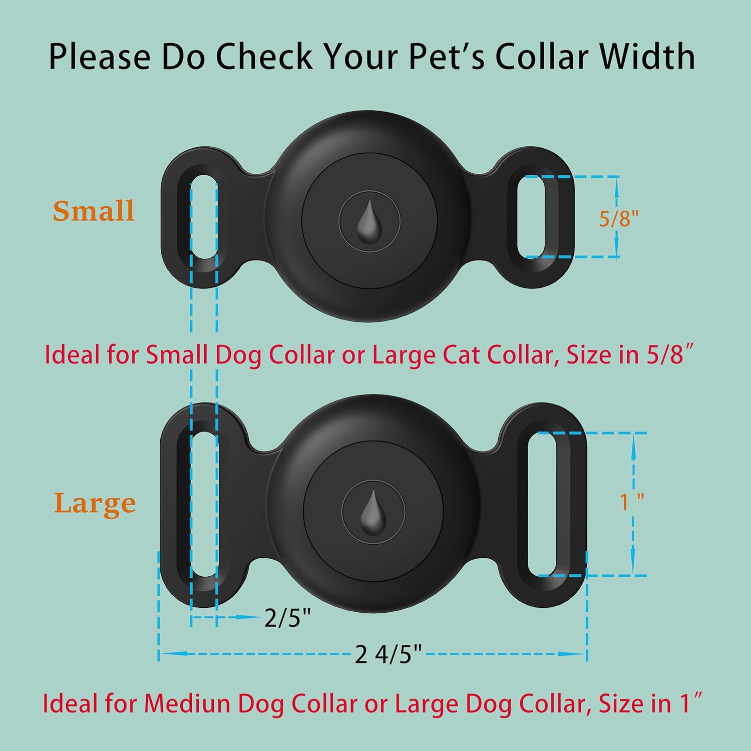 Soporte impermeable IPX8 para collar de perro Airtag pequeño, 1 paquete de soporte Airtag para Apple Airtag, adecuado para collar de perro pequeño y
