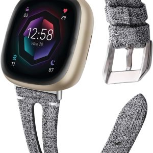 Bandas tejidas para Fitbit Versa 4Sense 2SenseVersa 3 para mujeres y hombres, cómodas correas de repuesto de tela delgada, pulseras deportivas Bandas tejidas para Fitbit Versa 4Sense 2SenseVersa 3 para mujeres y hombres, cómodas correas de repuesto de tela delgada, pulseras deportivas
