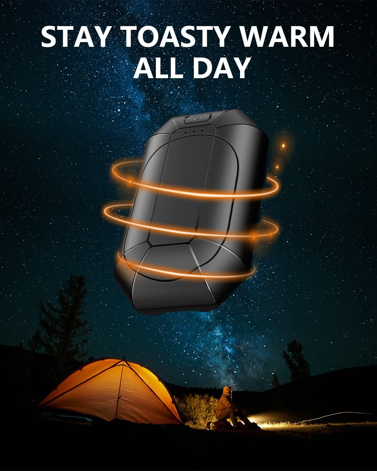 Calentadores de manos recargables, paquete de 2 calentadores de bolsillo portátiles eléctricos de 4000 mAh, terapia de calor, ideal para exteriores,