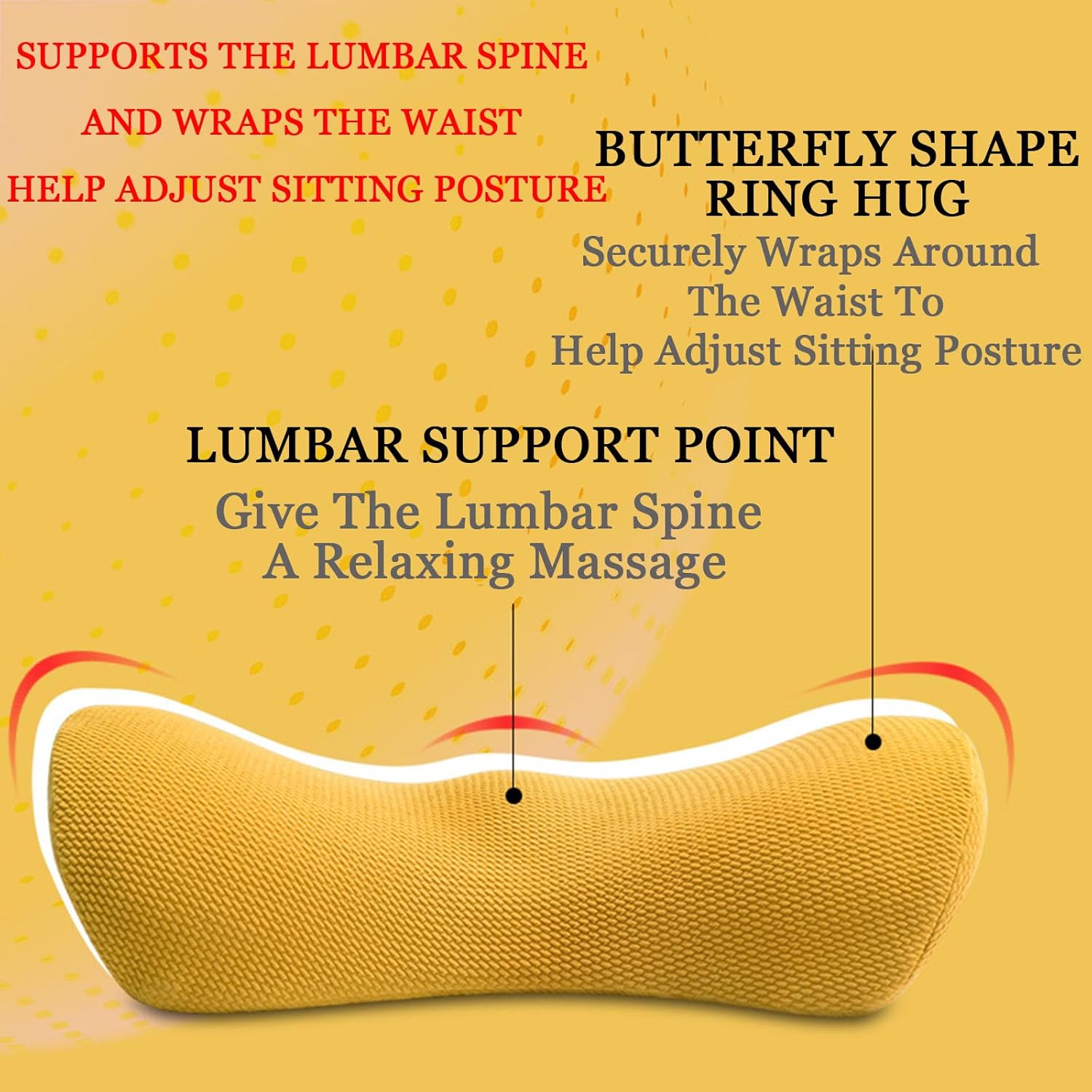 ZTGL Almohada de apoyo de espalda, cojín para asiento de automóvil, escritorio y silla de oficina para postura y apoyo lumbar, almohadas de espuma