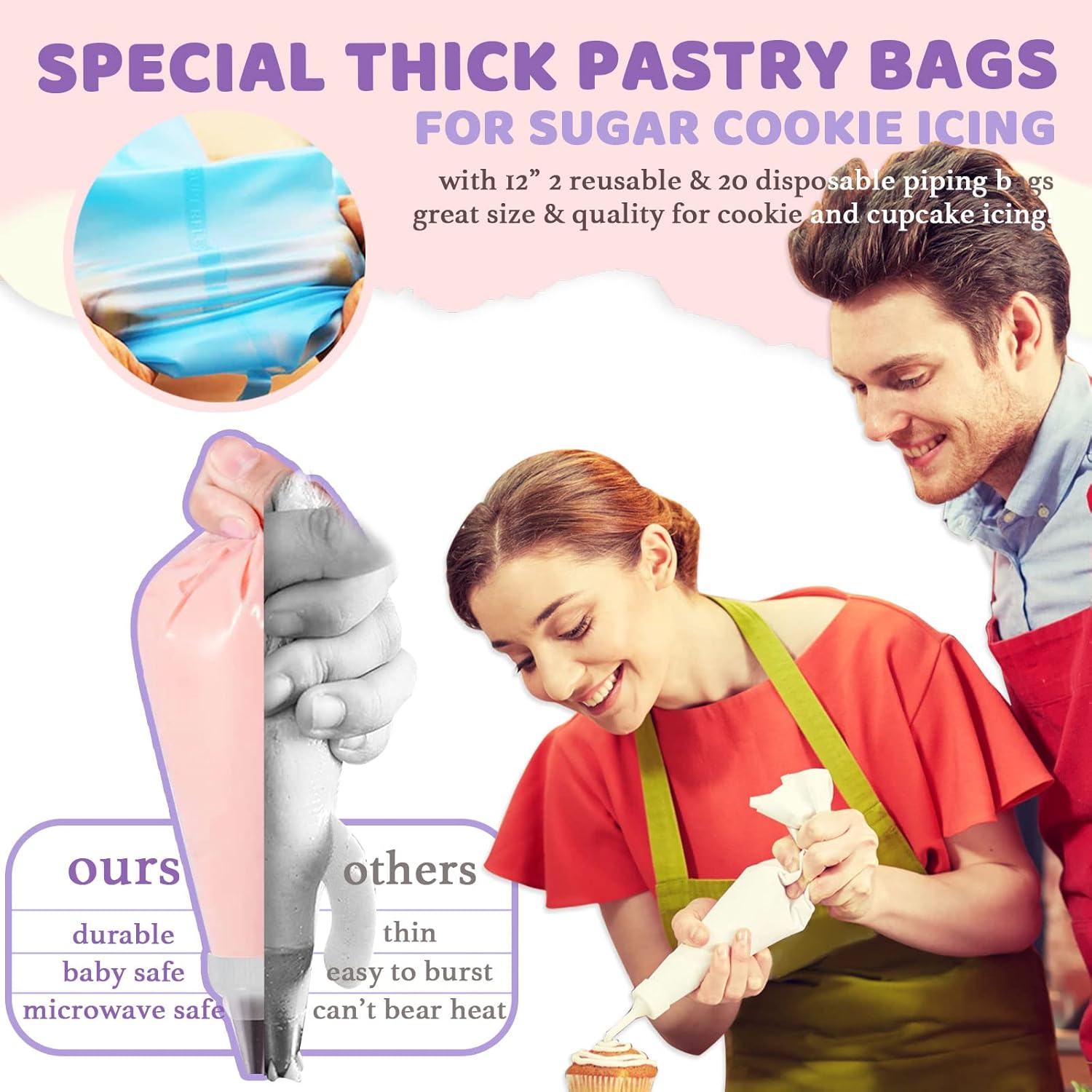 Kit de suministros de decoración de galletas, 118 piezas con estuche de almacenamiento, bolsas de tuberías de azúcar real y juego de glaseado,