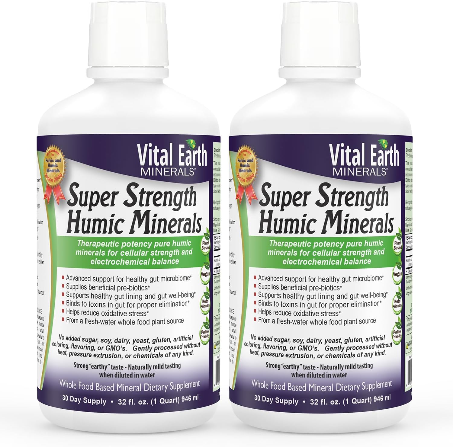 Vital Earth – Minerales húmicos súper fuertes, más de 70 minerales traza con ácido fúlvico natural, suplemento mineral líquido alcalinizante para