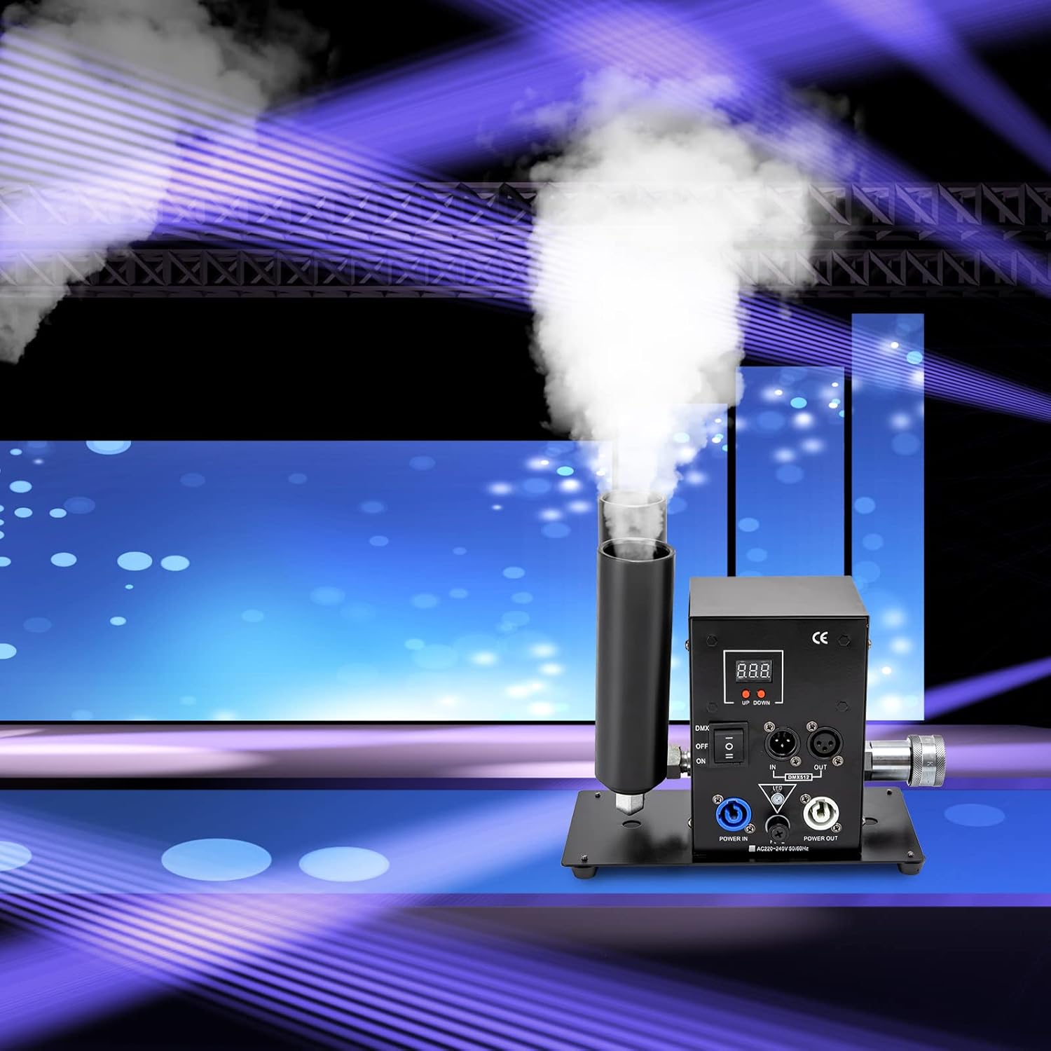 Máquina de humo, máquina de niebla de columna DNYSYSJ de 150 W, altura de pulverización de 16.4-19.7 ft16.4-19.68 pies, perfecta para bodas,