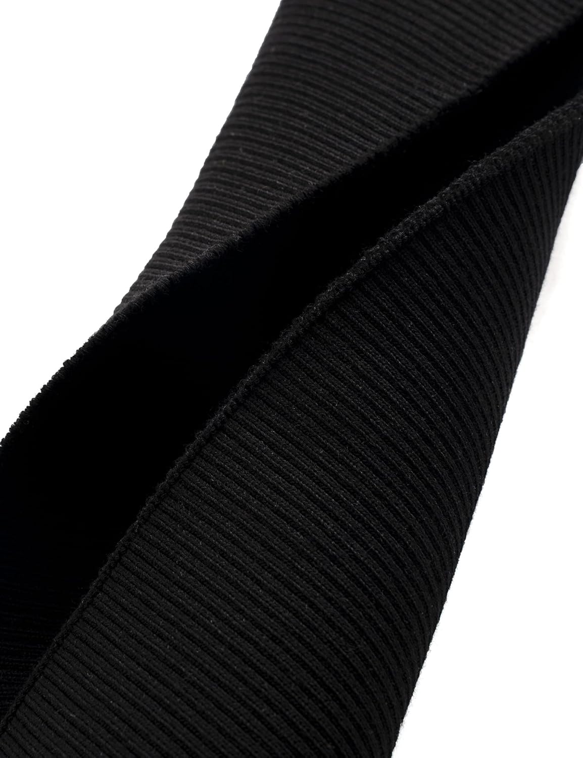 TinaKim Tejido de punto grueso para puños y cintura, material de bandas para el cuello, costura de chaqueta (negro, 36 x 6 pulgadas)