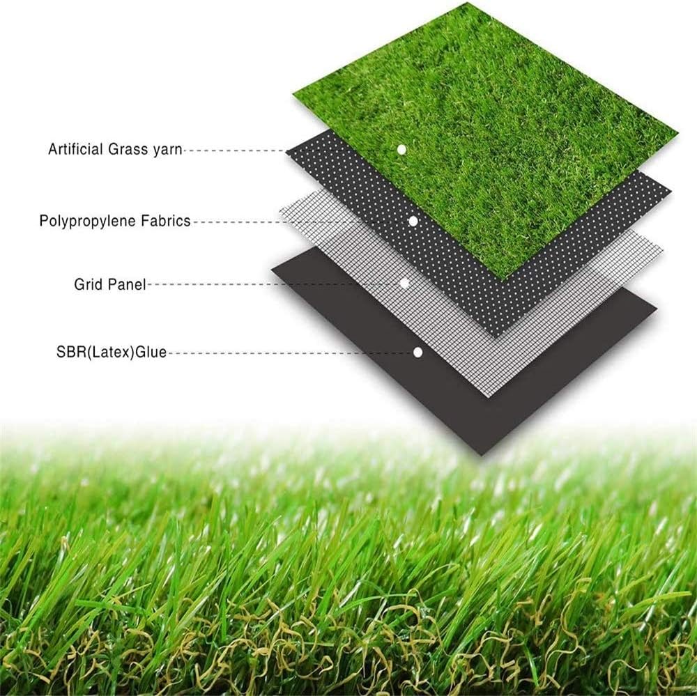 Alfombra de césped artificial realista, para interiores y exteriores, alfombra sintética gruesa para jardín, patio, balcón, paisaje, 3 x 6 pies