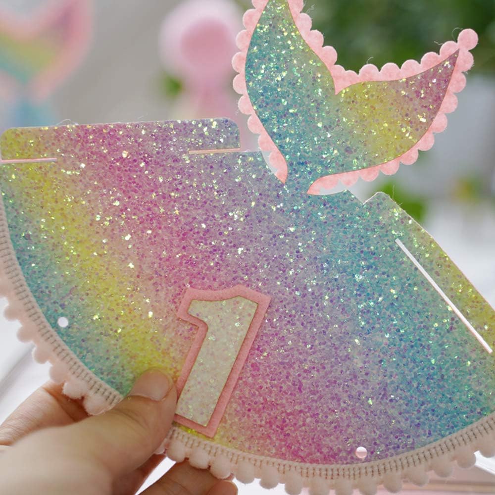 Corona de tiara de princesa para bebé, sombrero con purpurina para el primer cumpleaños, suministros de fiesta con lentejuelas brillantes, número 2,