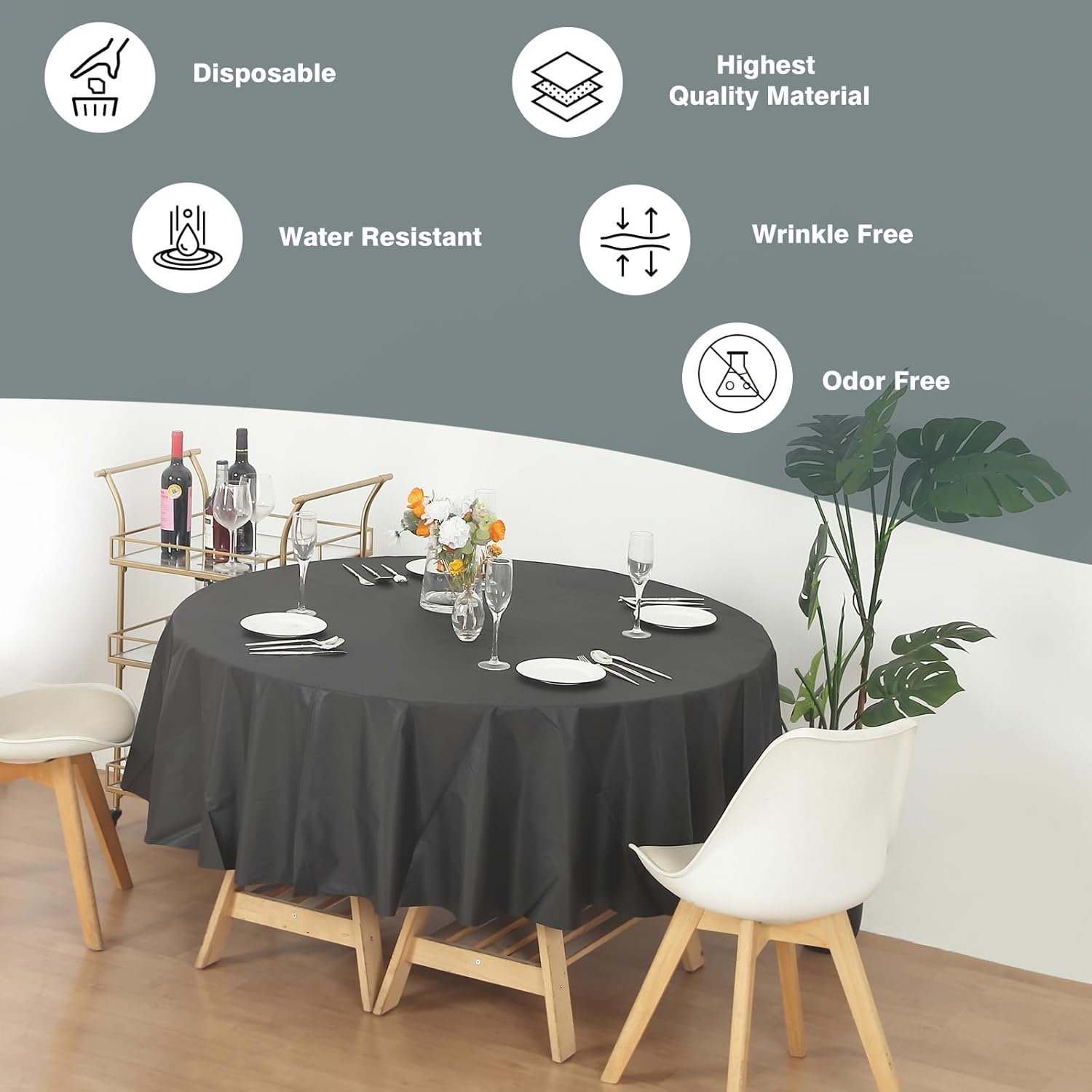 Evershine – Mantel de plástico resistente (reutilizable, 12 unidades)