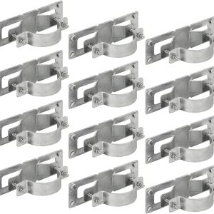 Paquete de 12 soportes para vallas, marco de madera galvanizada, se utilizan para fijar una valla de madera a un eslabón de cadena, cualquiera Paquete de 12 soportes para vallas, marco de madera galvanizada, se utilizan para fijar una valla de madera a un eslabón de cadena, cualquiera