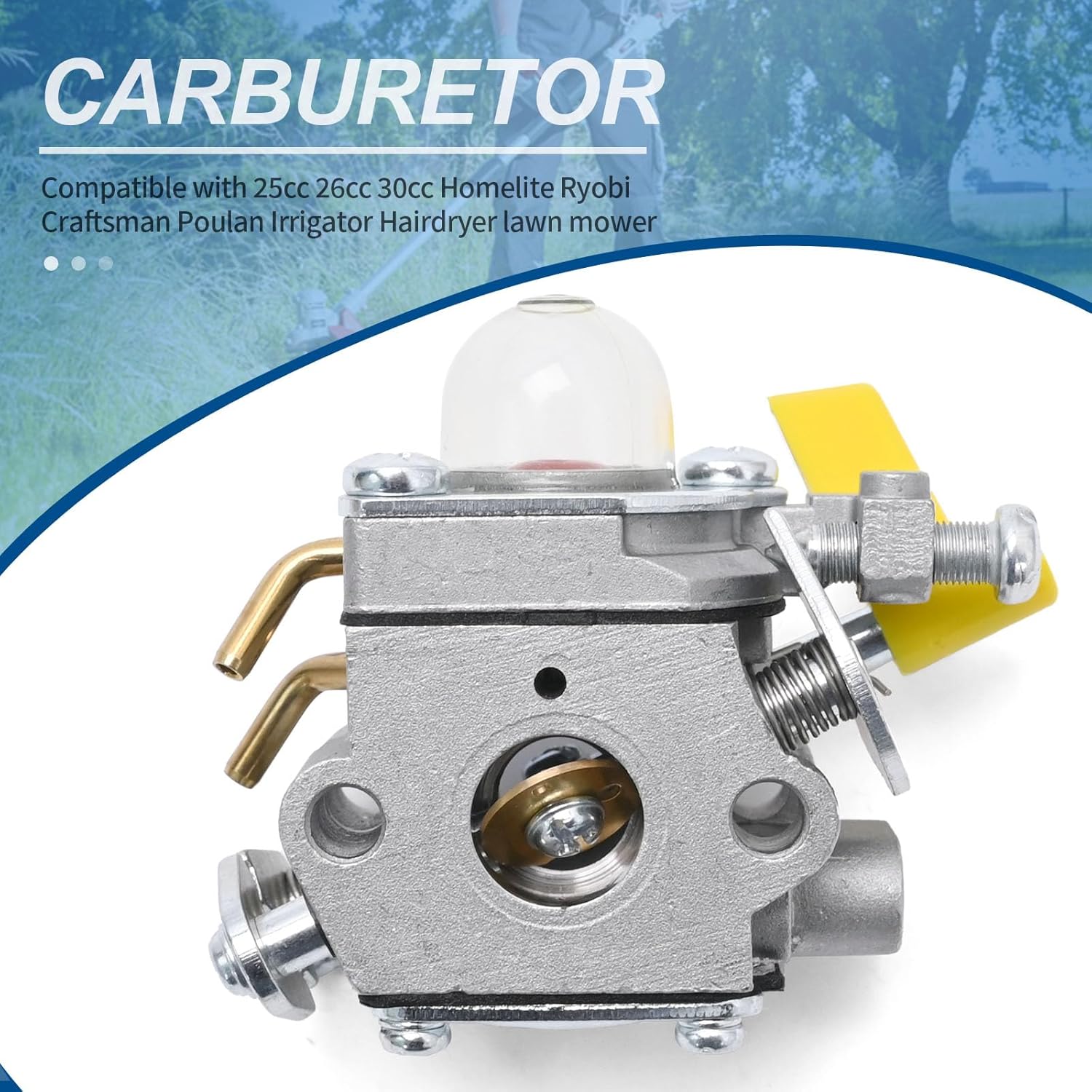 Repuesto de carburador C1U-H60 para recortadora de cuerdas Ryobi RY28000 RY28005 RY28025 RY28020 CS26 RY28021 RY28041 26CC, reemplazo de