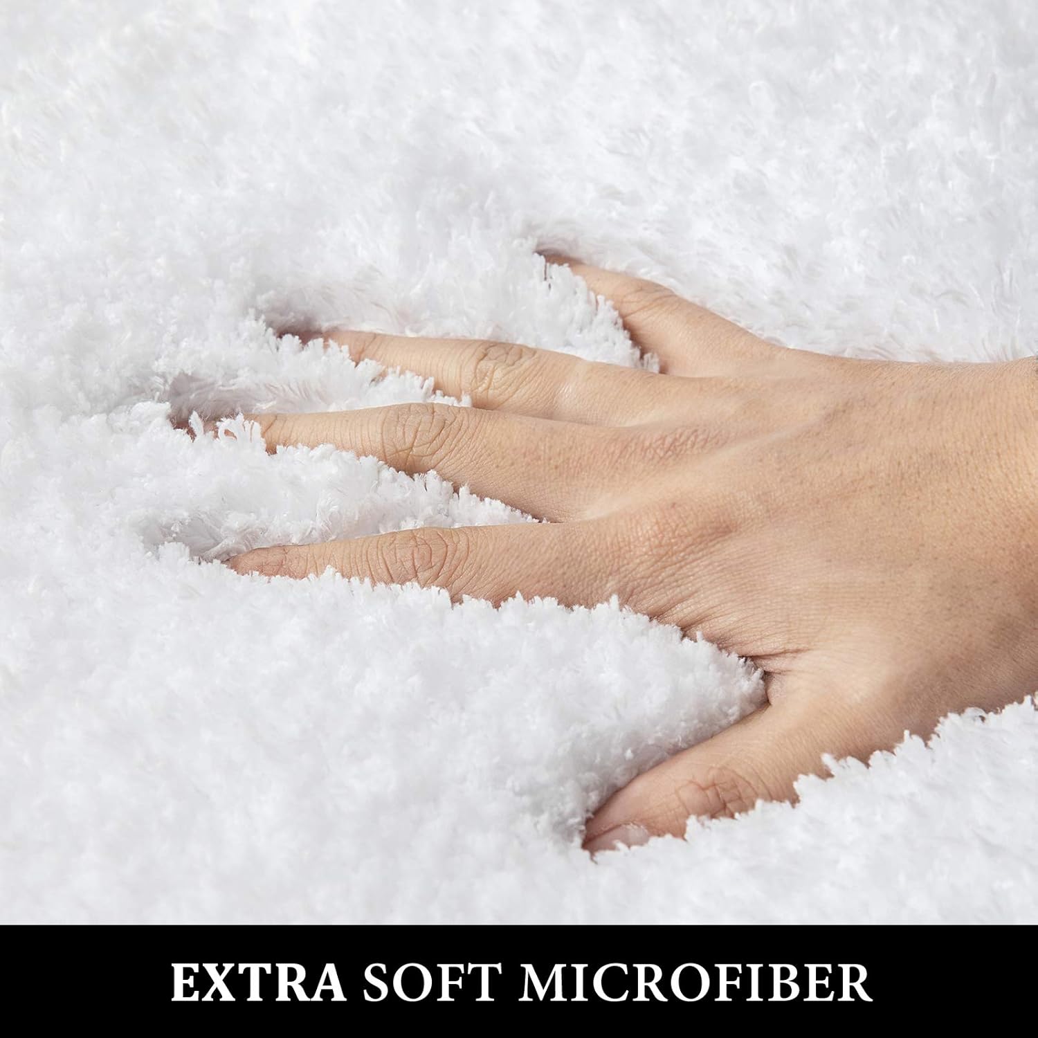 MIULEE – Juego de 2 tapetes de baño antideslizantes y peludos de microfibra de felpa suave, extragruesos y absorbentes, para bañera y ducha, lavable