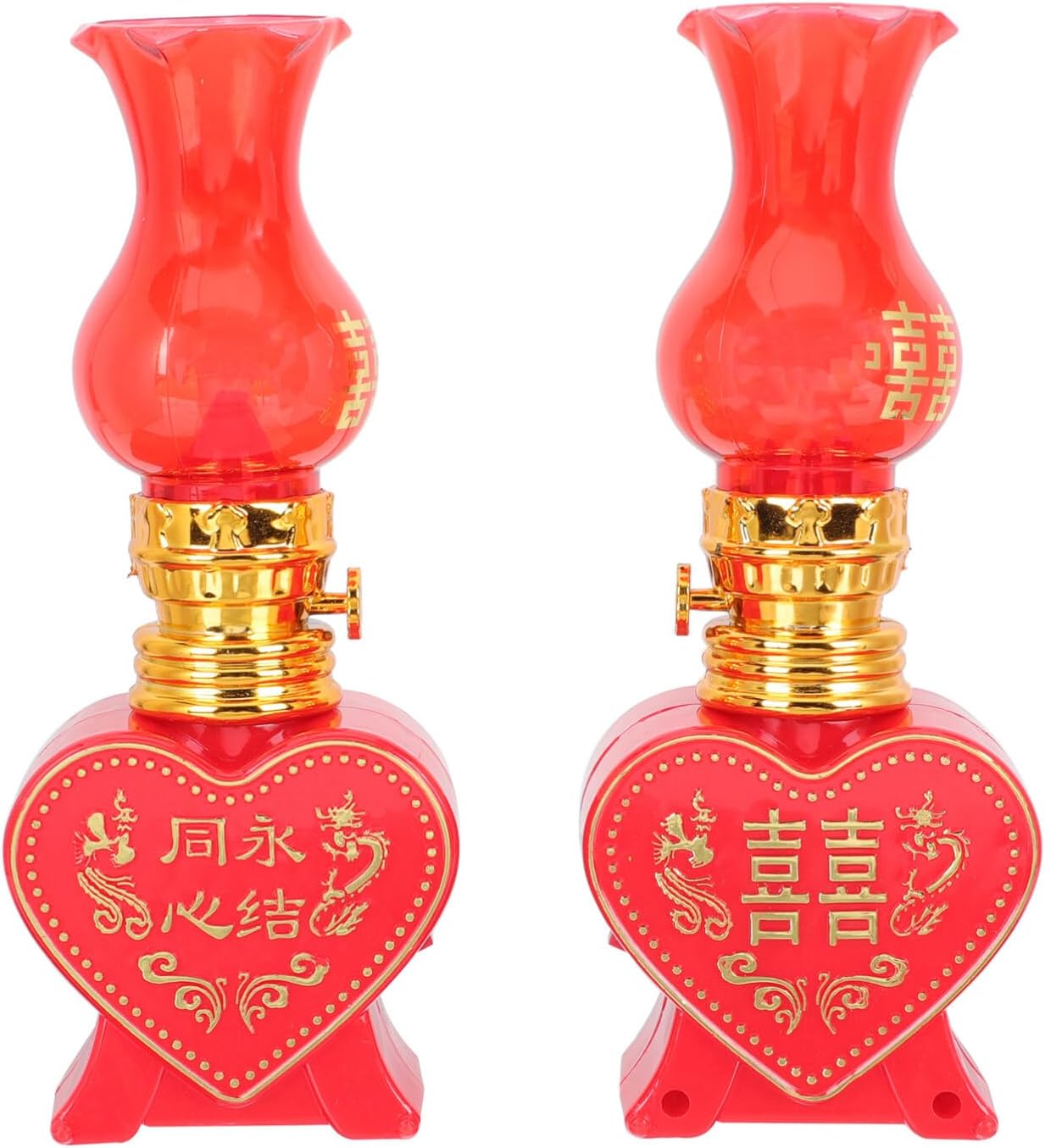 Angoily Luces decorativas eléctricas sin llama velas rojas chinas velas velas centros de mesa de vela decoración china decoración china corazón
