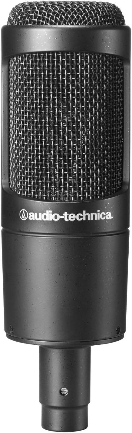 Audio Technica at2035Gran diphragm Micrófono de condensador wshock Mount y Broadcast Boom Arm
