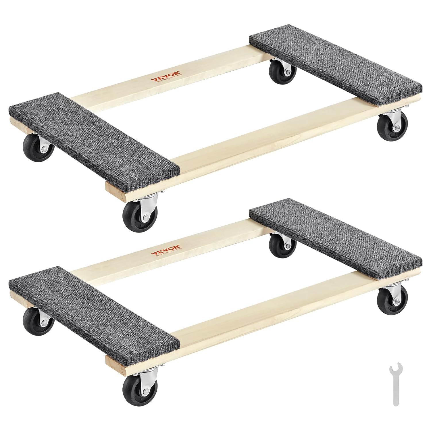 VEVOR Carrito móvil para muebles de madera dura, 30 pulgadas x 18 pulgadas. Ruedas giratorias de 4 x 3 PP, carrito móvil de madera resistente,