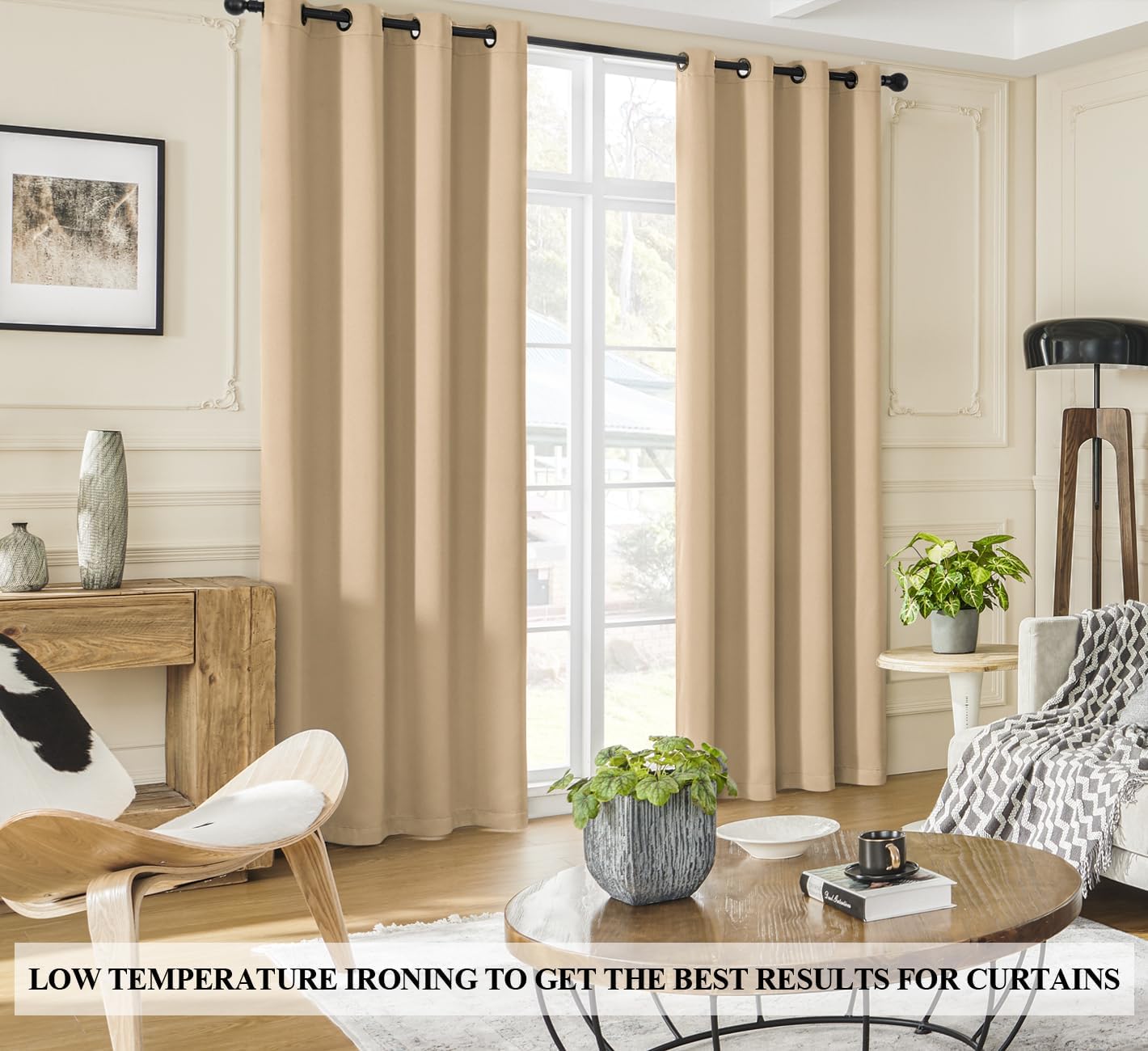 Rutterllow Cortinas 100% opacas, sombra completa de 84 pulgadas de largo, cortinas completas para sala de estar, cortinas con aislamiento térmico
