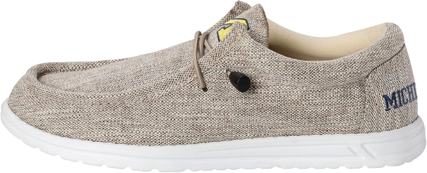 FOCO Men’s NCAA College Team Logo Lightweight Loafers Lace Up Cotton Knit Shoes