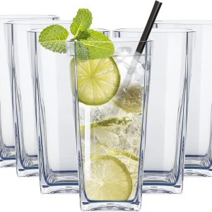 Top-spring Vaso de agua de plástico reutilizable de 20 onzas, vasos transparentes inastillables, sin BPA, juego de 6 (20 onzas, transparente) Top-spring Vaso de agua de plástico reutilizable de 20 onzas, vasos transparentes inastillables, sin BPA, juego de 6 (20 onzas, transparente)