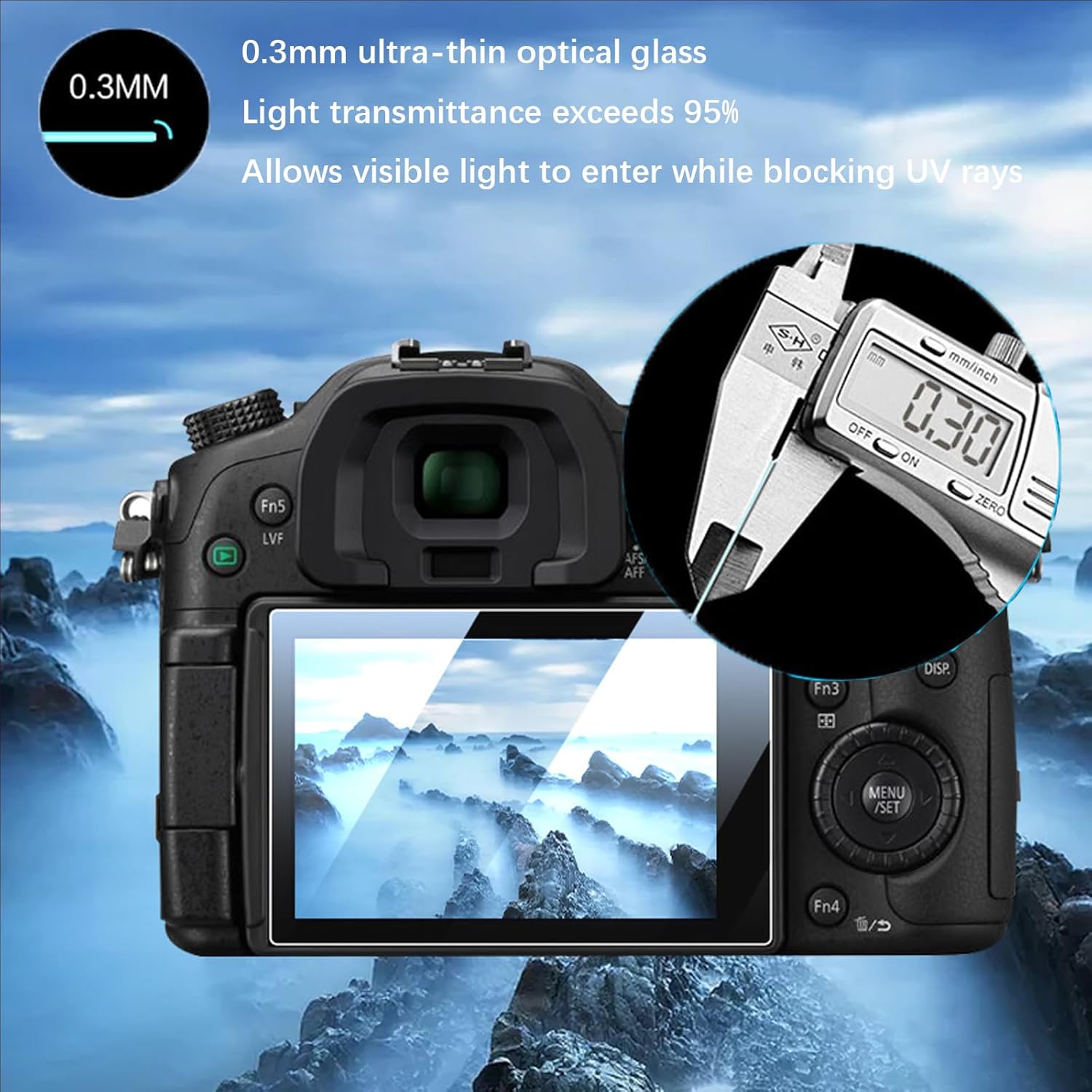 Para Ricoh GRIII y GRIIIxPaquete de 2 protectores de pantalla de vidrio para cámaras Ricoh GRIIIx GRIII GR3x GR3, vidrio templado ultrafino de 0.012