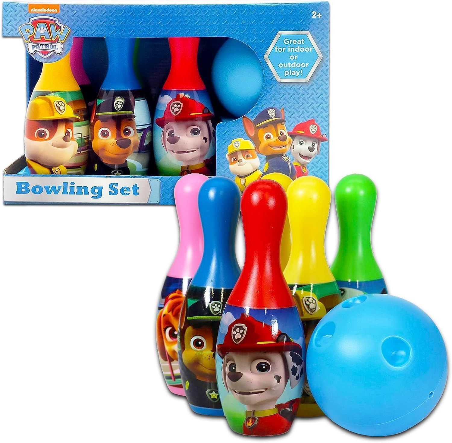 Paw Patrol Toys Games Activities Bundle for Toddlers, Kids – 4 Pc Paw Patrol Bowling Set with Tattoos and More (Paw Patrol Playset)
