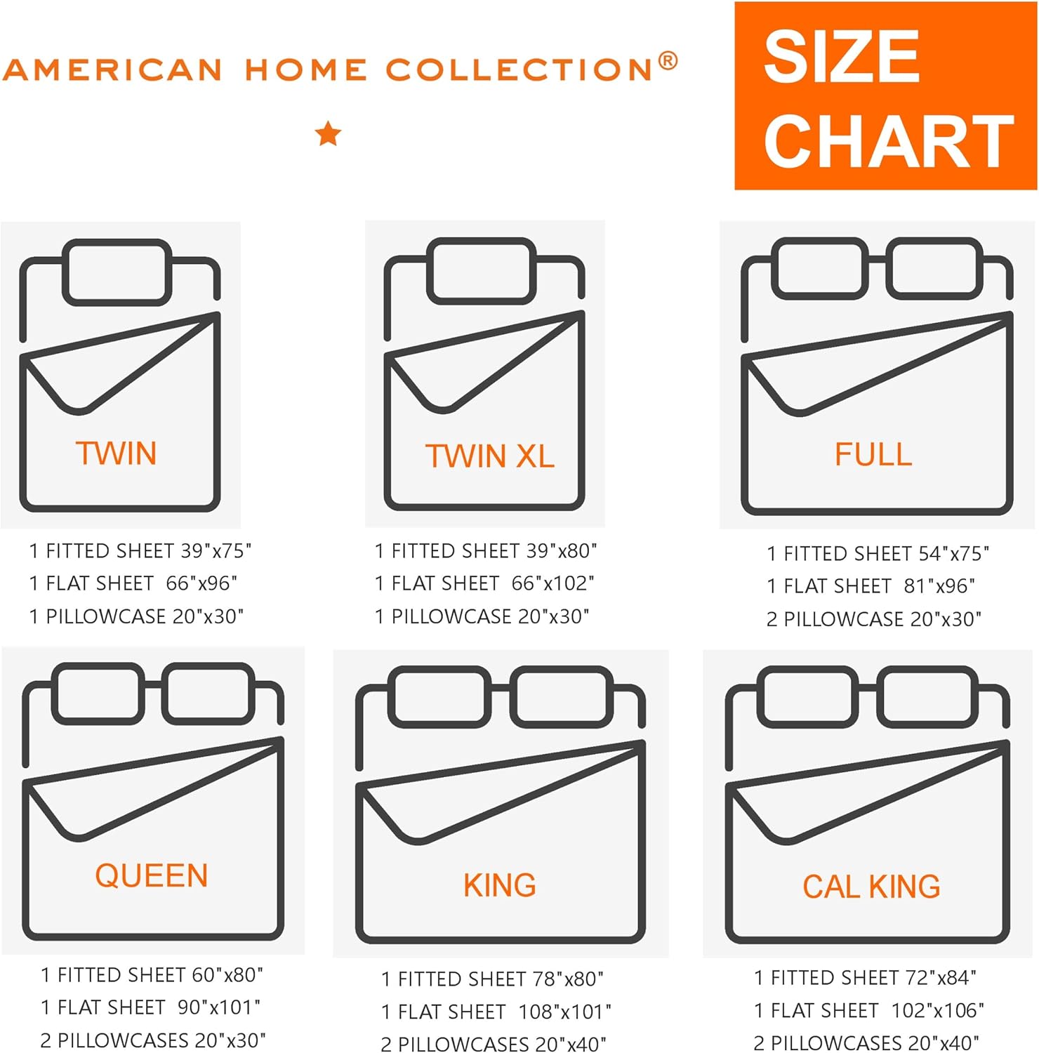 American Home Collection Juego de sábanas y fundas de almohada extra suaves de 3 piezas, transpirable, resistente a las arrugas, la decoloración y