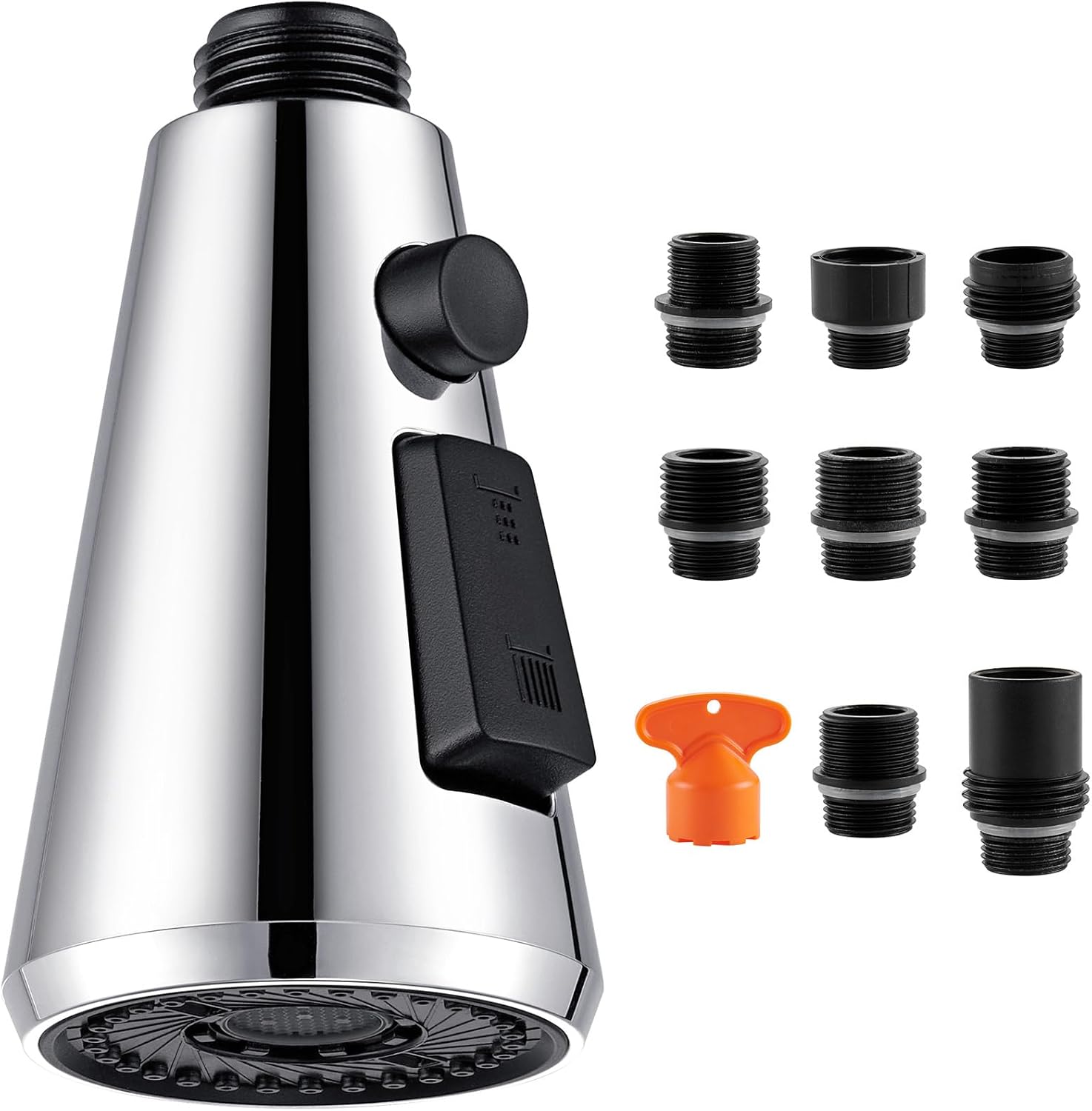 Angle Simple – Cabezal de repuesto para grifo de cocina, cromado, 3 funciones, cabezal de grifo dual Aquablade para fregadero de cocina, cabezal