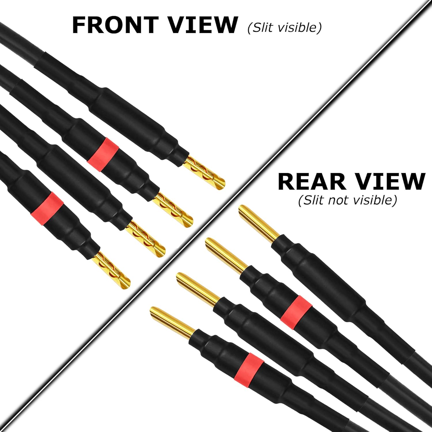 WORLDS BEST CABLES Canare 4S11 de 4 pies  Grado audiófilo  Cable de altavoz único HiFi Star-Quad Bi-Wire para canal central con conectores banana