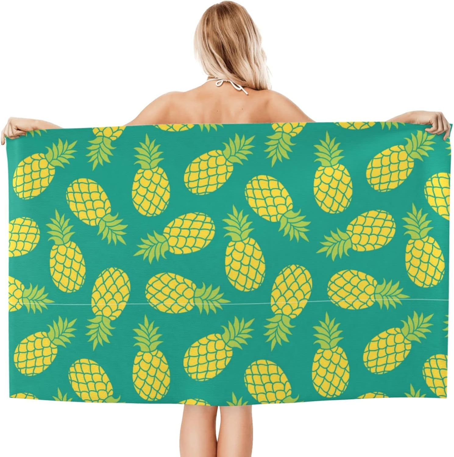 Divertidas toallas de playa de piña de secado rápido, de microfibra, suave y absorbente, toalla de baño de viaje al aire libre, toalla de playa de