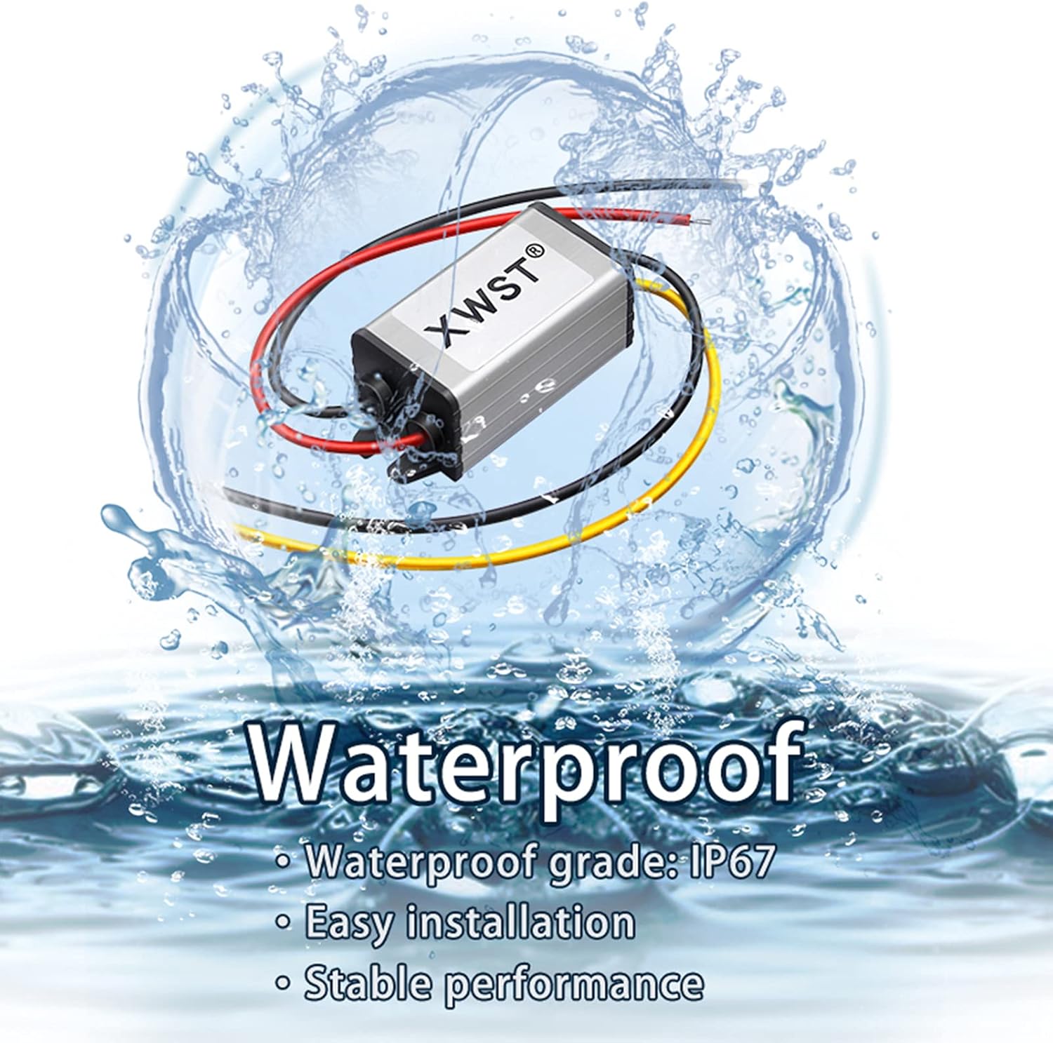 XWST DC 12V 24V reductor de voltaje convertidor de 5 V 5 A 25 W, regulador de 5 voltios, fuente de alimentación impermeable DCDC Buck transformador