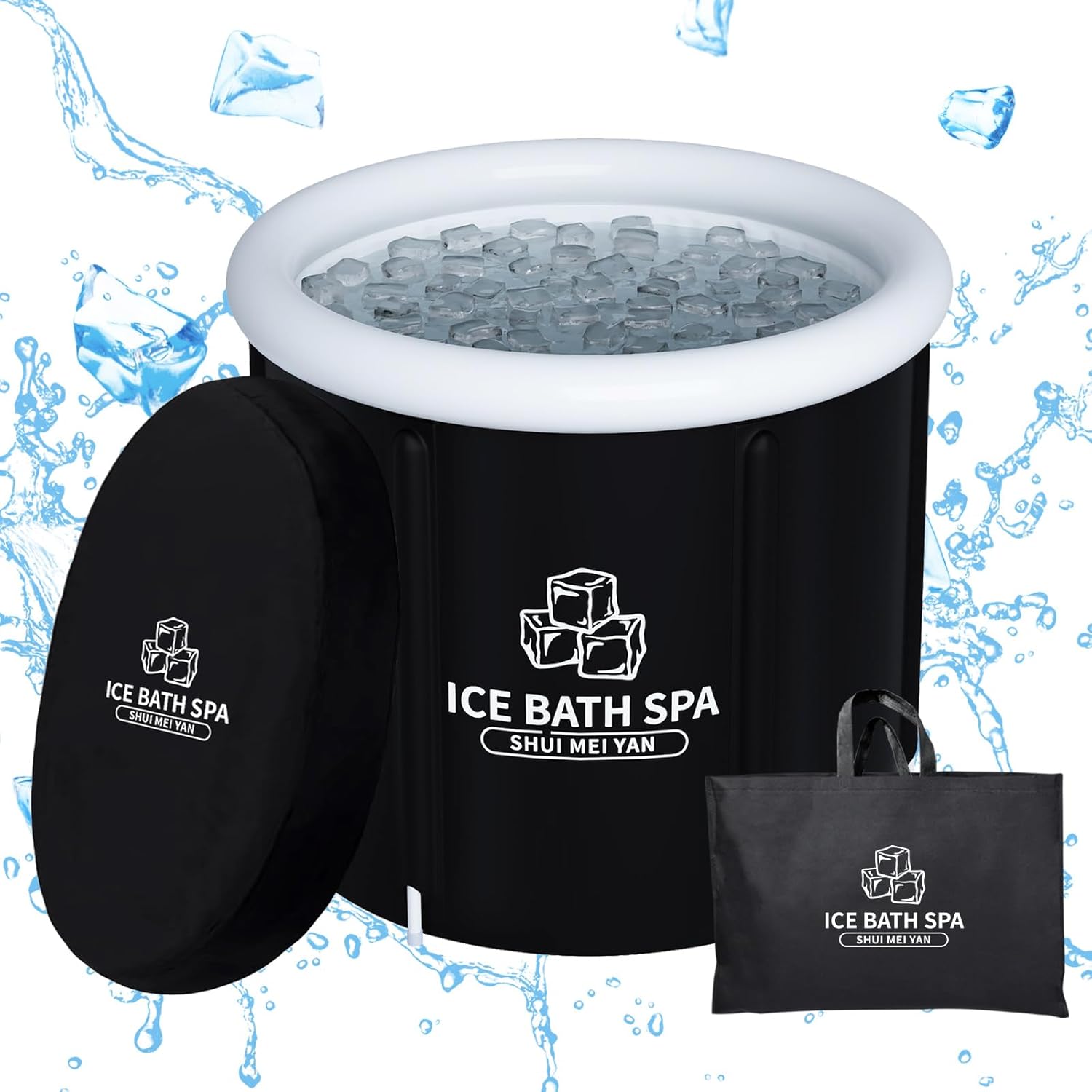 Bañera de hielo grande para atletas, bañera portátil independiente para adultos, bañera de terapia de agua fría para recuperación, bañera de