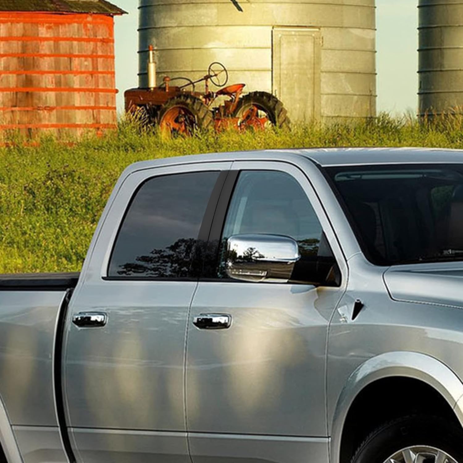 TOMALL Calcomanías de vinilo para poste de ventana de automóvil compatibles con Dodge Ram 1500 2500 3500 2009-2018, calcomanías de columna de