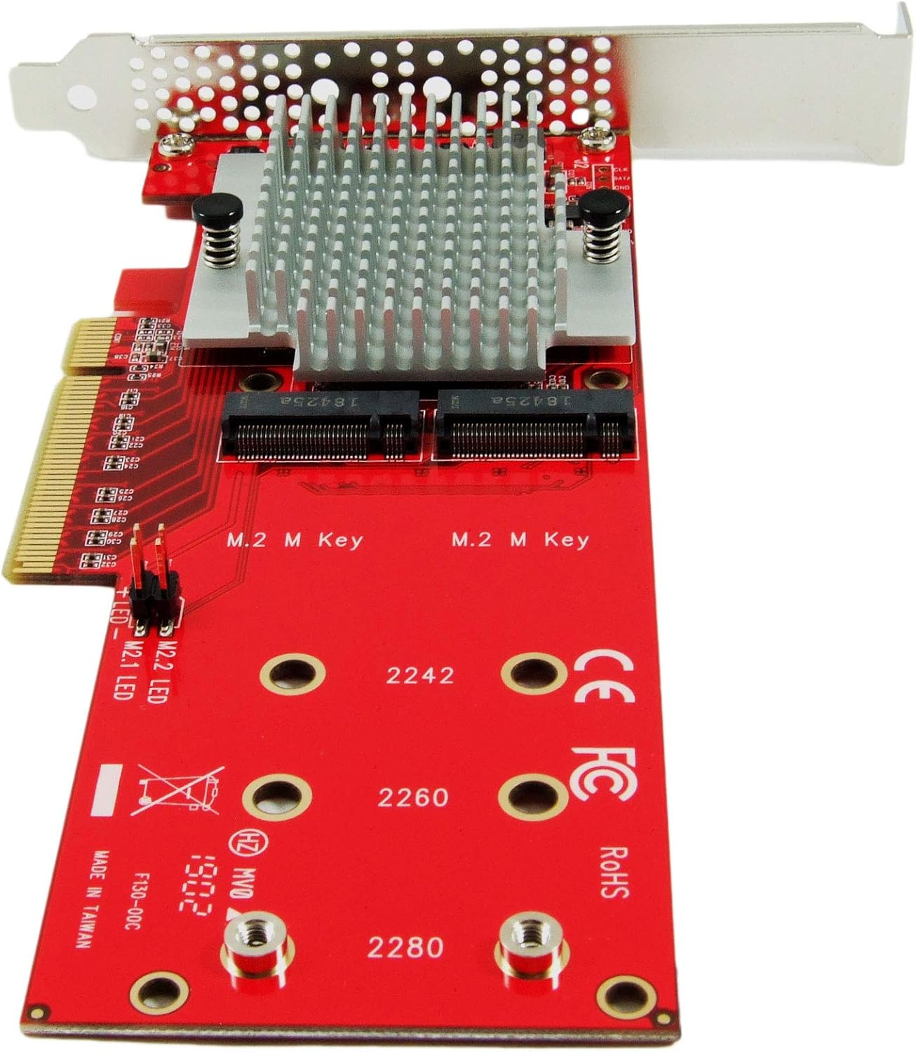 Ableconn Tarjeta adaptadora PEXM2-130 Dual M.2 PCIe NVMe SSD  PCI Express 3.0 x8  x16 compatible con 2 unidades M.2 NGFF (M-Key) PCIe NVMe SSD para