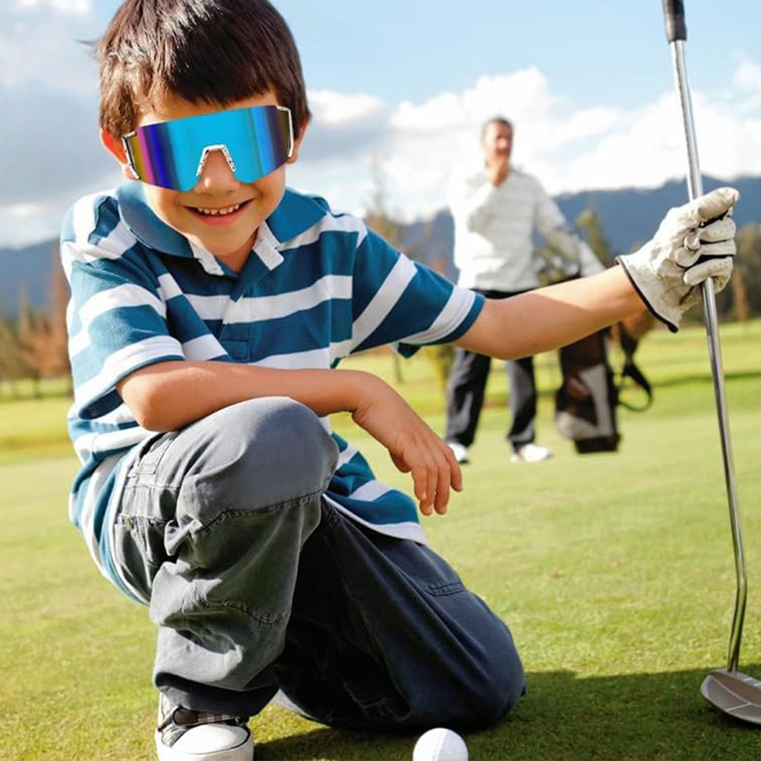 Gafas de sol de béisbol juvenil para niños y niñas,UV400 Gafas de sol deportivas para niños,Gafas de ciclismo Running Golf