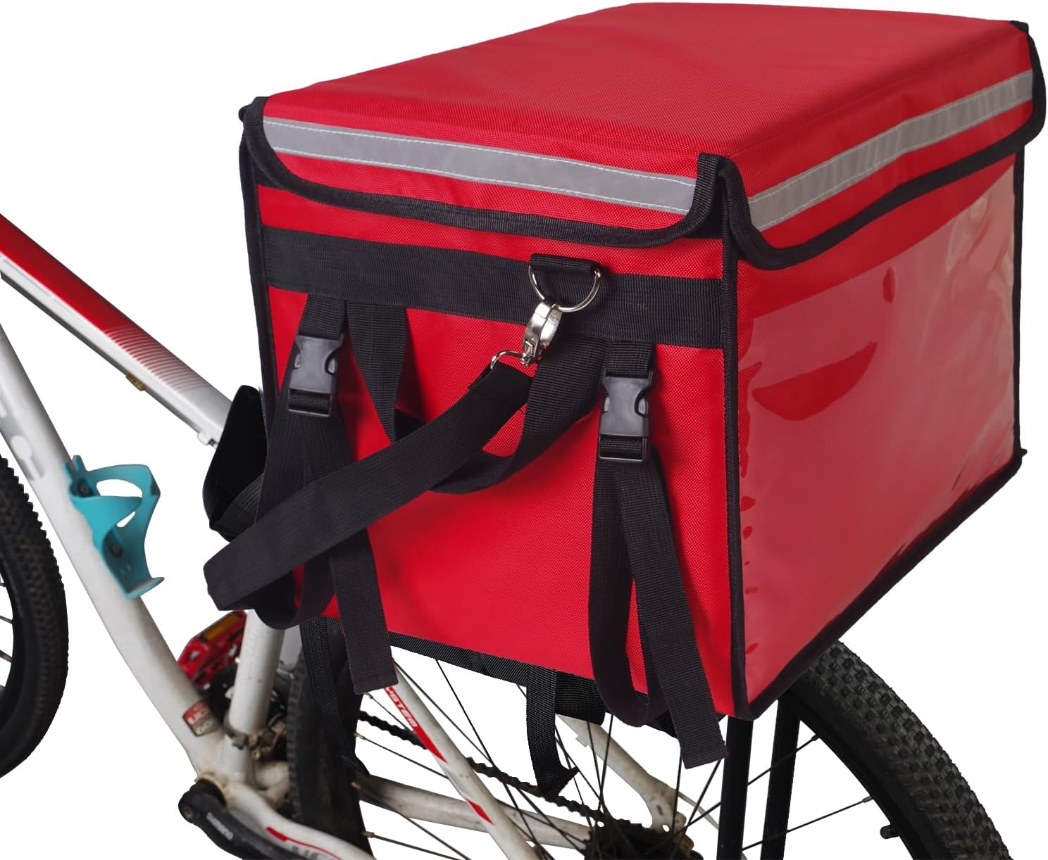 YINFEI Bolsa aislada para entrega de alimentos con base fija y marco interno, bolsa plegable impermeable para entrega de alimentos para catering,