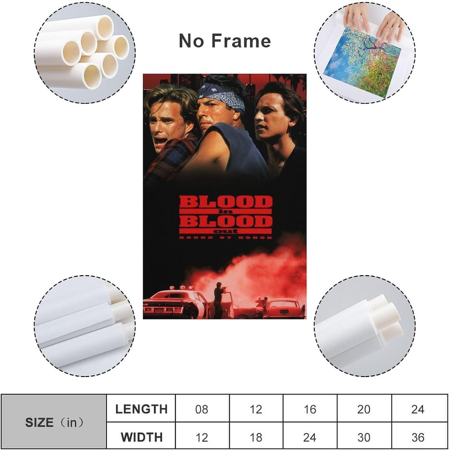Póster de película con texto en inglés “Blood in Blood Out” para dormitorio, decoración de pared, pinturas artísticas en lienzo, decoración de