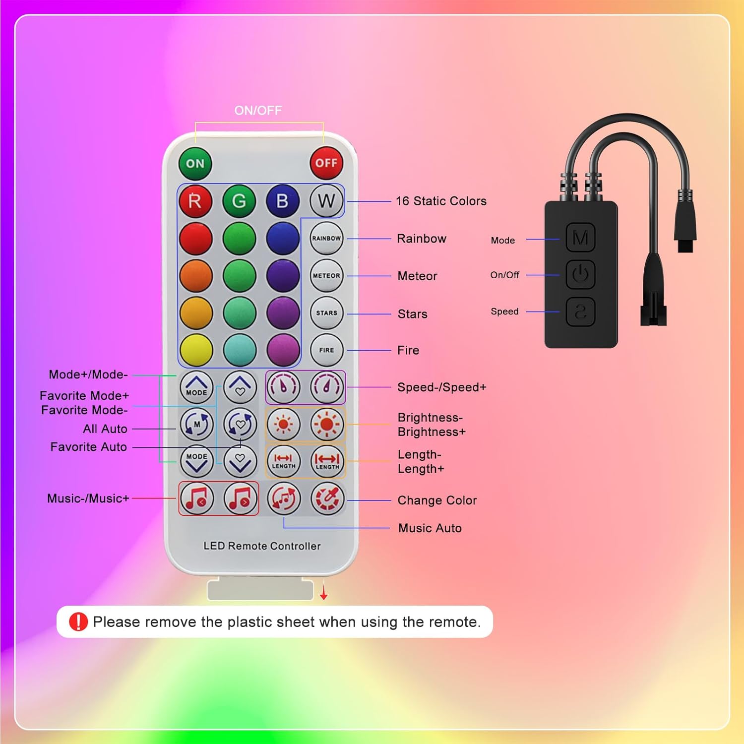 GINGSOW Controlador LED de música Bluetooth SP611E para 1903B WS2812b WS2811 IC RGB persecución tira LED de color sincronización direccionable
