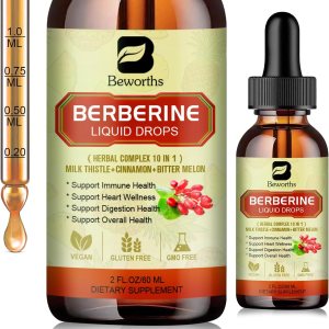 Suplemento de berberina prémium  Gotas líquidas de berberina con cúrcuma, melón amargo, cardo mariano, canela de Ceilán, suplemento vegetal de Suplemento de berberina prémium  Gotas líquidas de berberina con cúrcuma, melón amargo, cardo mariano, canela de Ceilán, suplemento vegetal de