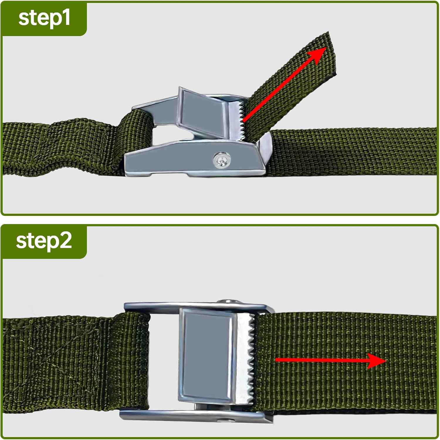 VOOPEAK Correas de cámara de sendero, correas de nailon con bloqueo de aleación, correa de montaje de cámara de juegos de 1 pulgada de ancho x 6
