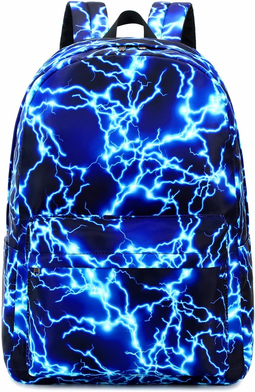 mezhsa Mochila escolar para niño, mochila primaria relámpago medio, portátil, portátil, impermeable, ligera, de 17 pulgadas, 1-azul, Mochilas de