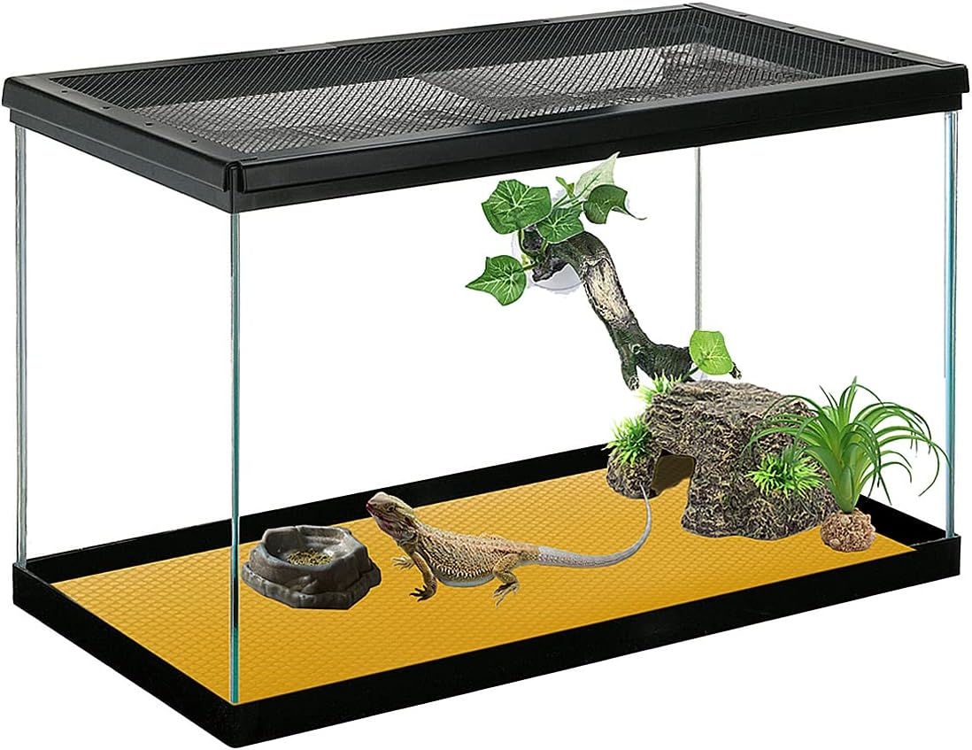 Duedusto Accesorios para tanque de dragón barbudo, sustrato de revestimiento de terrario de reptil para leopardo gecko, serpiente, lagarto y