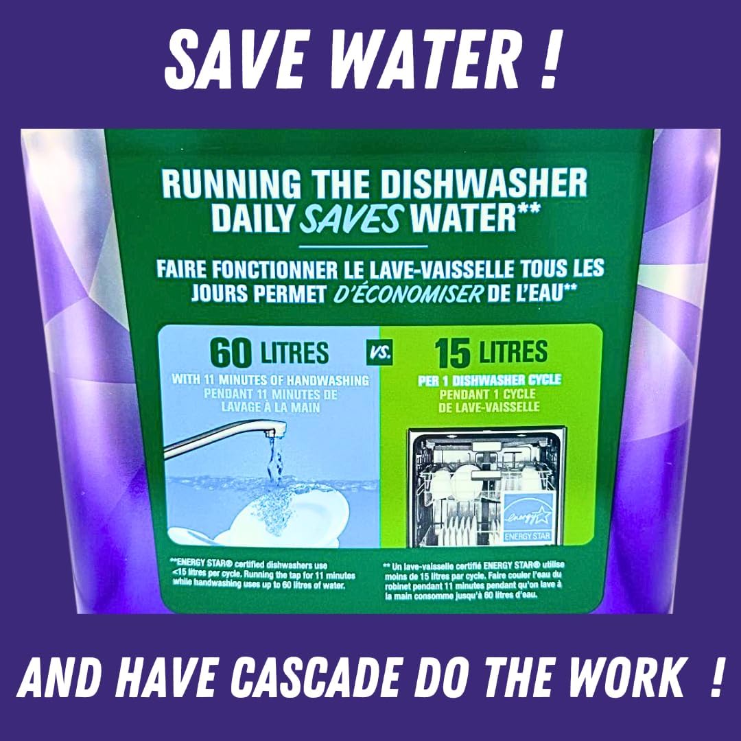Cascade Platinum Cápsulas de detergente para lavavajillas, aroma fresco, paquete de 67 unidades para platos limpios y brillantes