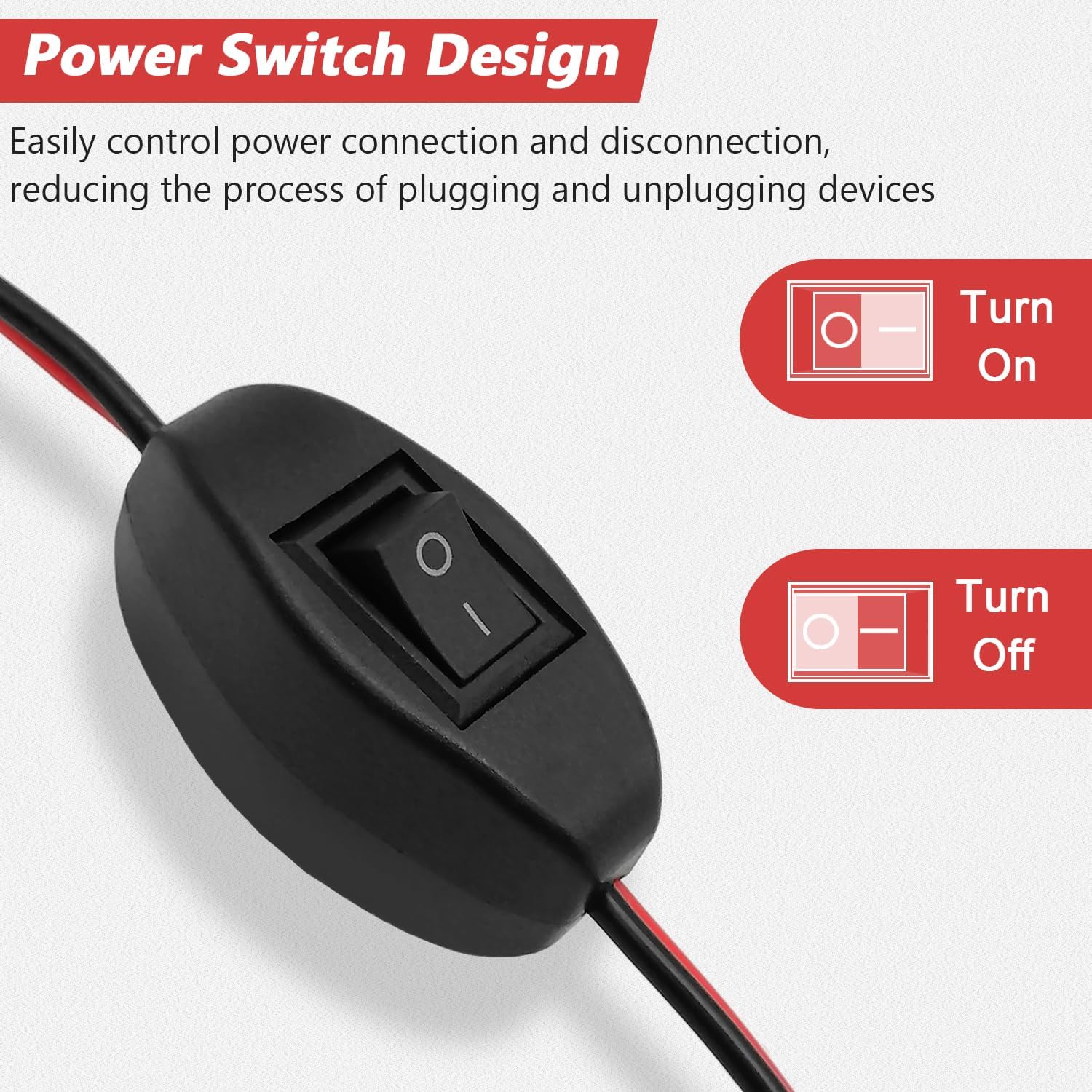 Interruptor de encendidoapagado, cable de extensión de encendedor de cigarrillos de 13 pies, resistente de 12 V, enchufe a enchufe, fusible de 15 A