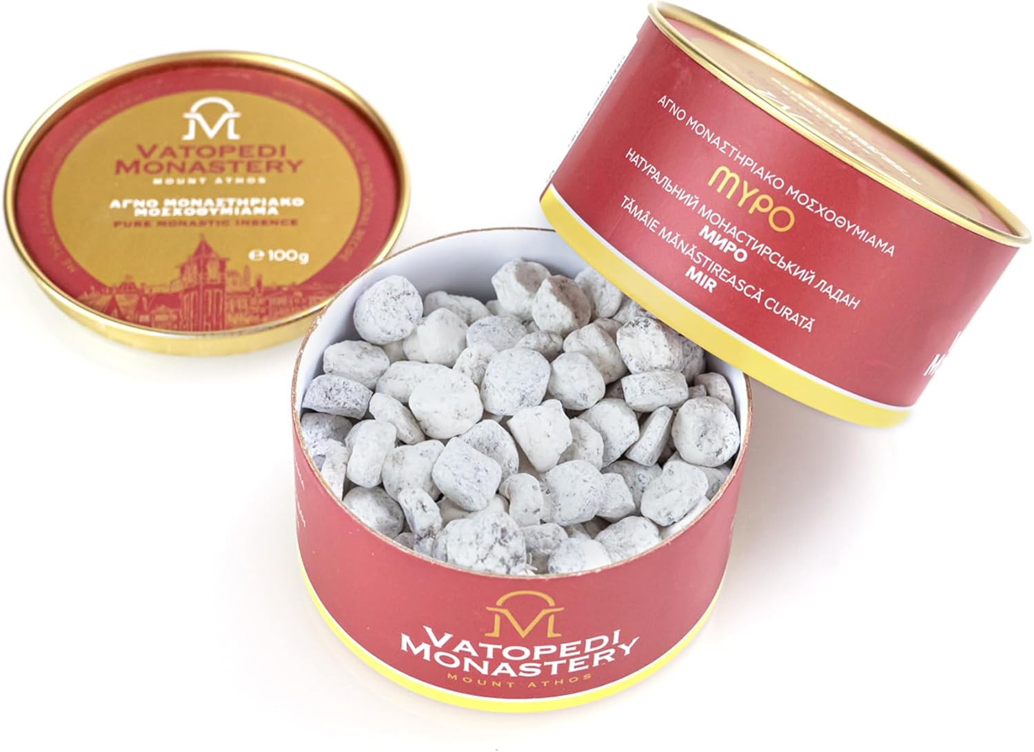 Incienso Monástico Puro del Monte Athos con la Auténtica Receta Tradicional 3.53 oz (Mirra)