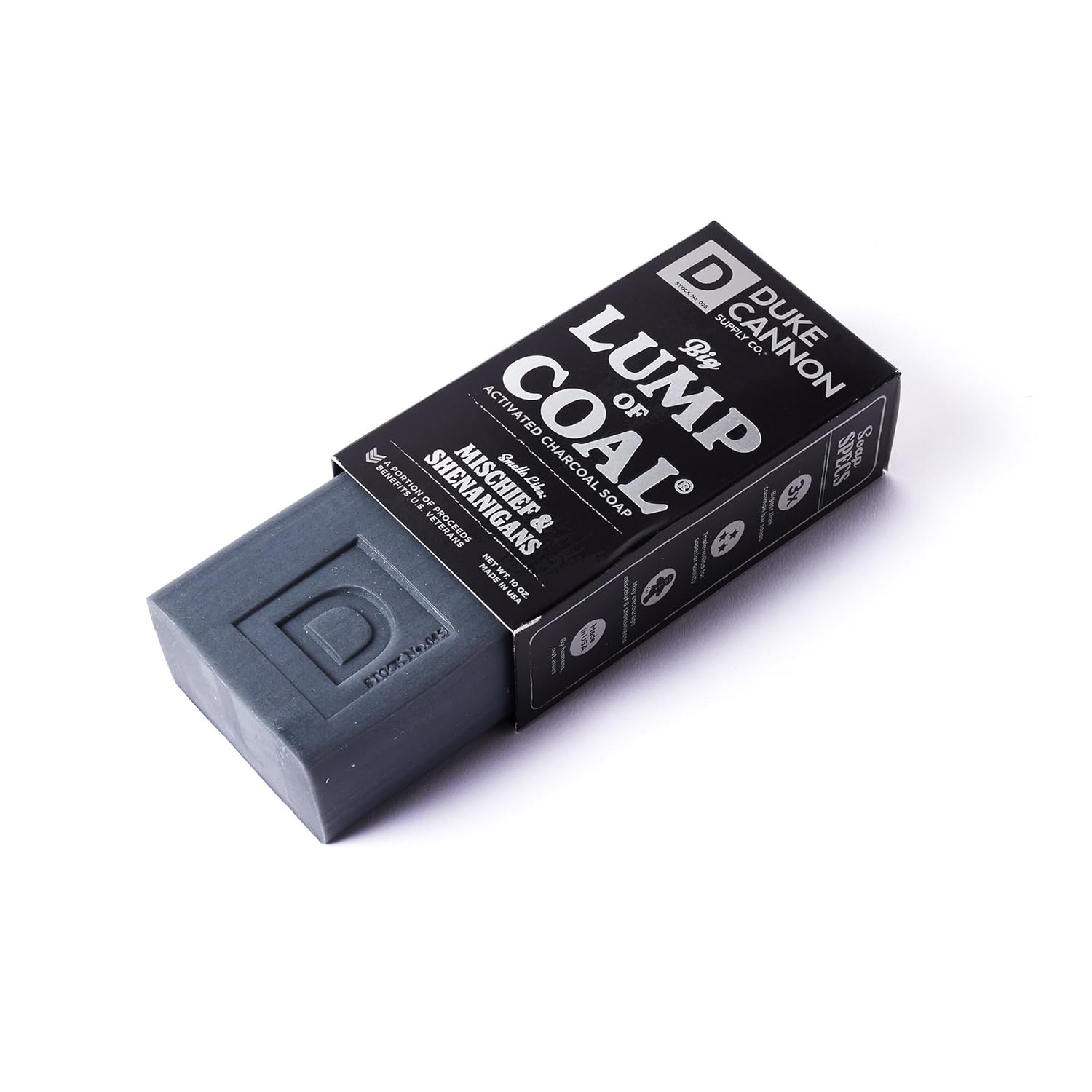 Duke Cannon Supply Co. Big Ass Lump of Coal – Jabón en barra, paquete de 1