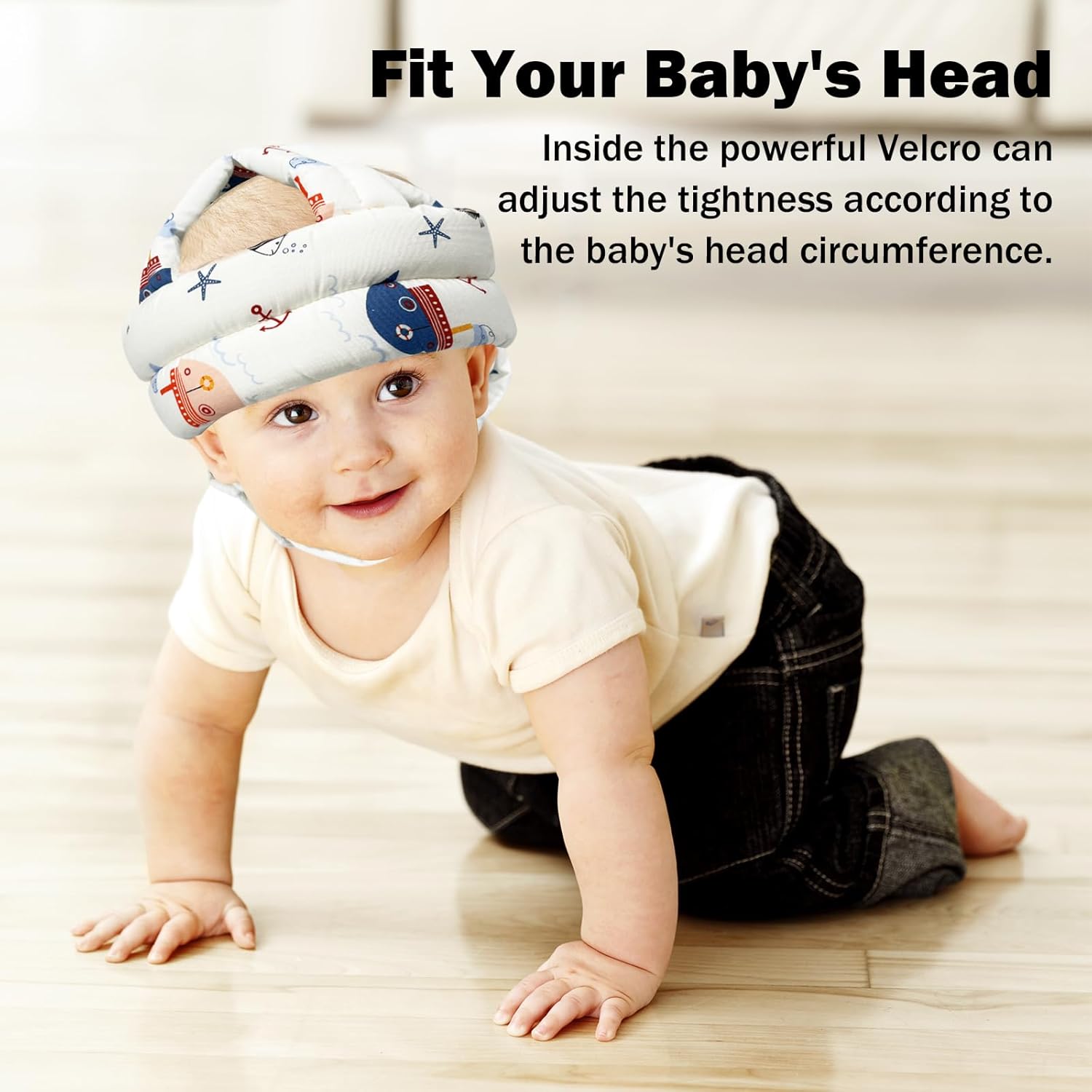 Protector de cabeza de bebé para gatear caminando, casco de bebé ajustable sin golpes y cojín suave, gorra de seguridad infantil para niños que