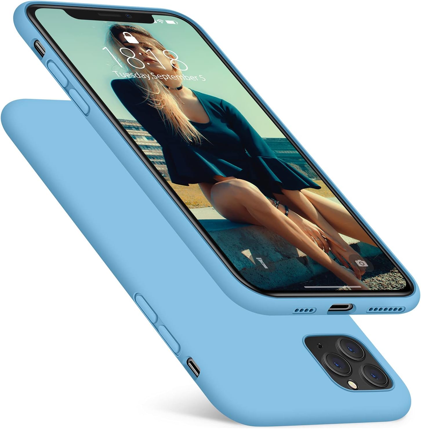 DTTO Funda compatible con iPhone 11 Pro Max, serie Romance, funda de silicona protección mejorada de cámara y pantalla con cojín de rejilla de panal