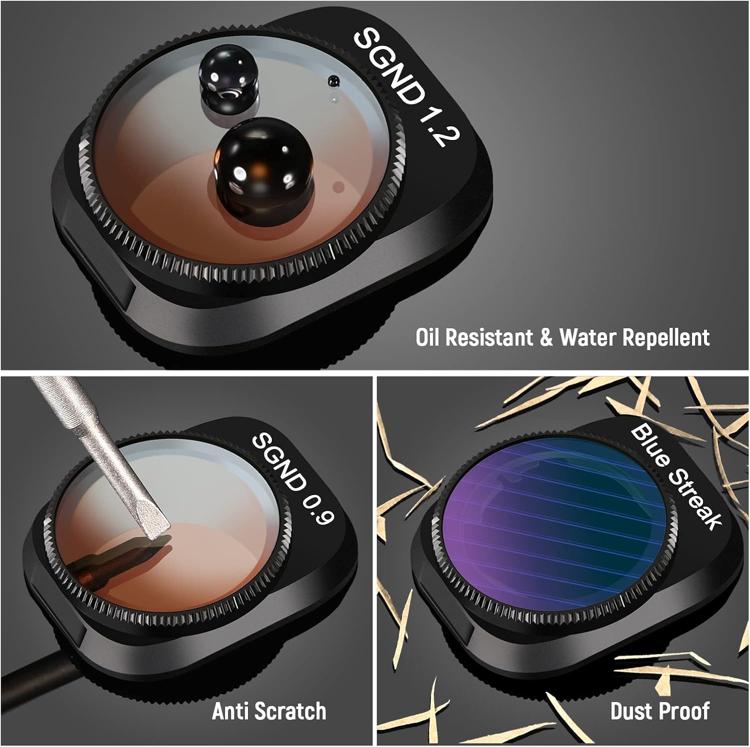 NEEWER ND y Juego de filtros de efecto compatibles con DJI Mini 3Mini 3 Pro, paquete de 4 GND0.9 GND1.2 filtro de densidad neutra de borde suave y