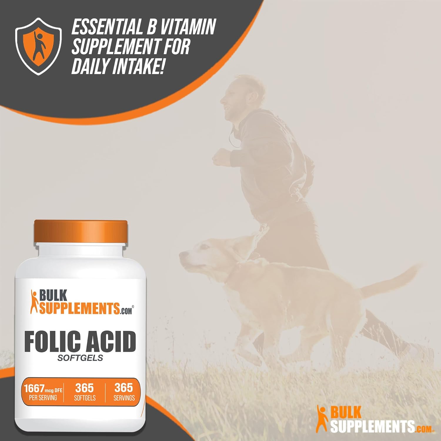 BULKSUPPLEMENTS.COM Ácido fólico 1000mcg – Cápsulas blandas de ácido fólico, vitamina B9, suplemento de ácido fólico, vitaminas prenatales de ácido