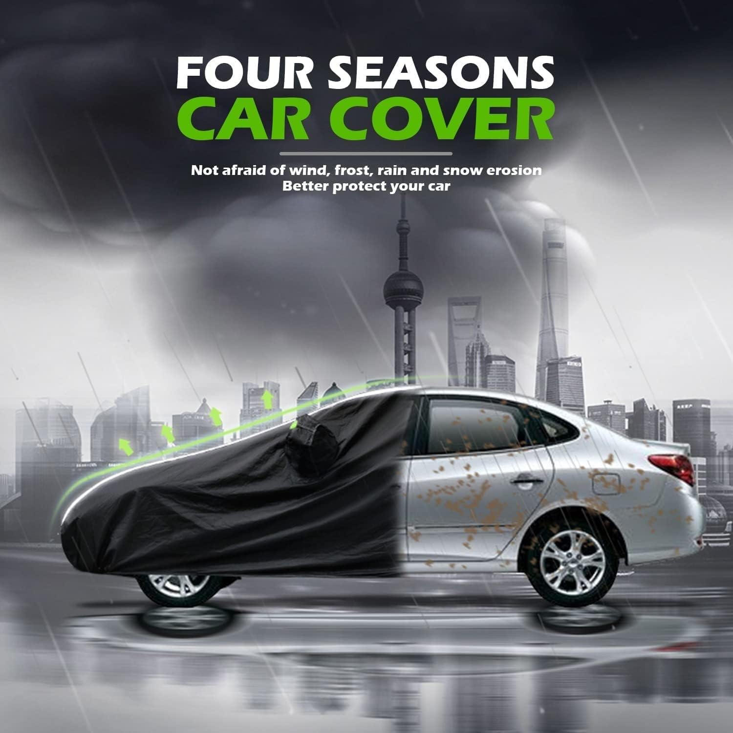 Funda de automóvil para exteriores para Dacia StepwaySandero, cubierta de automóvil impermeable, transpirable, grande, cubierta de automóvil de